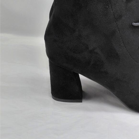 Perphy Womens Ankle Boots Size 8 Black Suede Lace Up Block Heel Goth Witchy NWT - Picture 6 of 11